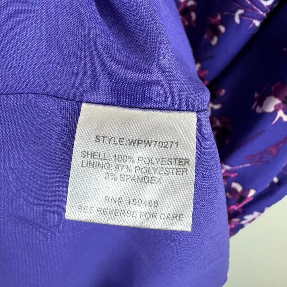 41 Hawthorn Womens Floral Cinched Waist Mini Dress in Purple Sz 1X | Feminine - Picture 11 of 15
